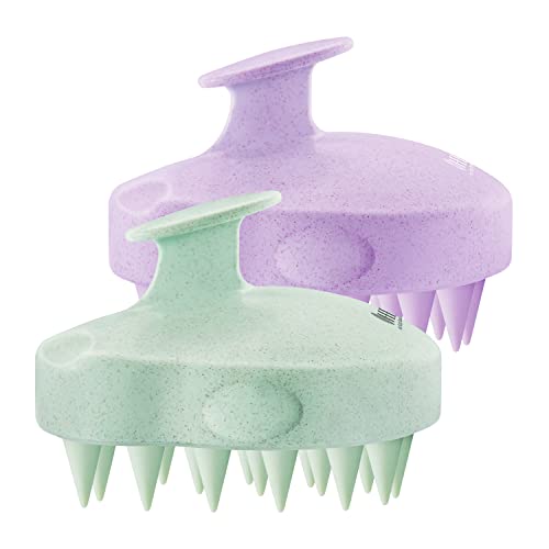 HEETA Scalp Massager 2 Pack for Hair Growth, Soft Silicone