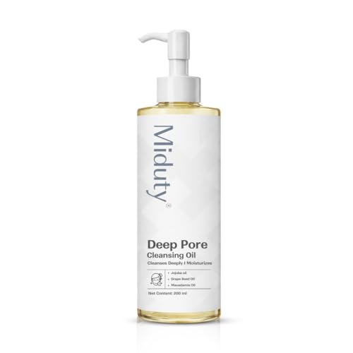 Image of Miduty Deep Pore Cleansing Oil Non Comedogenic | Gentle Cleanser For All Skin Type - Unclogs Pores | Double Cleansing for Waterproof Makeup, Sunscreen & Dirt - 200ml
