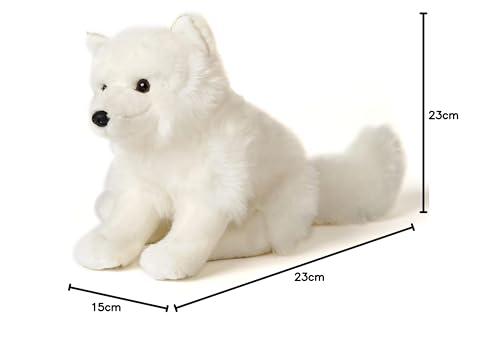 Uni-Toys - Polarfuchs, sitzend - 23 cm (Höhe) - Plüsch-Fuchs, Schneefuchs - Plüschtier, Kuscheltier