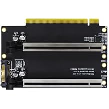 PCIE 3.0 X16 1 to 2 Expansion Card Gen3 Split Card PCIe X16 to X8X8 40.4mm Spaced Slots PCIe Heightened Version