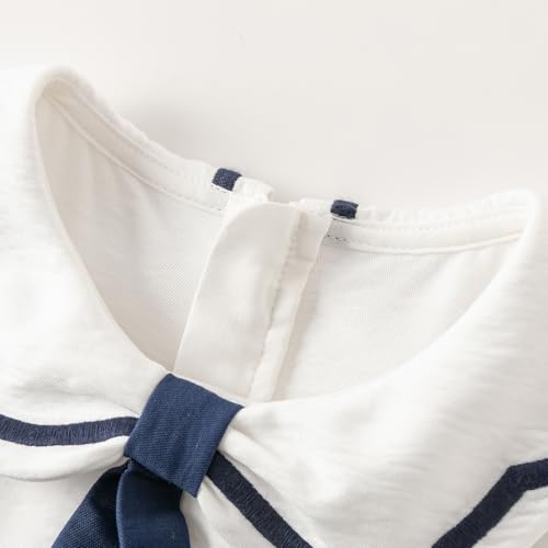 DAVE&BELLA Toddler Girls Sporty Dress Summer Puff Short Sleeve Pleated Sundress School Uniform Tennis Golf Playwear Dress3