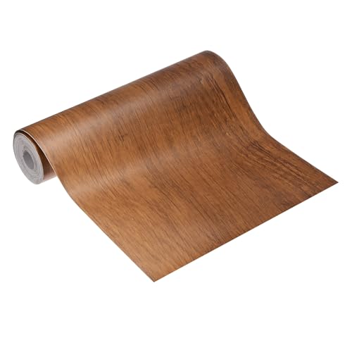 Image of MECCANIXITY Wood Grain Repair Tape, 5 Inch x 16 Feet Self Adhesive Wood Grain Tape Multi-Purpose Wallpaper Border Trim for Furniture Floors Windows Doors Tables Home, Light Brown
