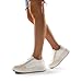 DREAM PAIRS Women Platform Chunky Lightweight Comfortable Casual Faux Leather Lace-Up Dee Walking Fashion Sneakers,Size 8,White/Apricot,SDFN2413W