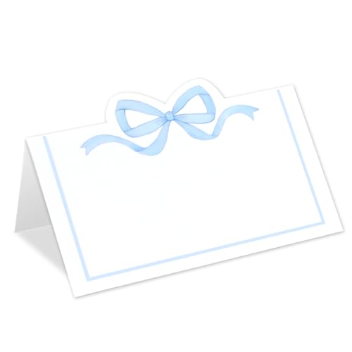 Cartes de table vierges bleues en papier cartonné de qualité supérieure pour réception