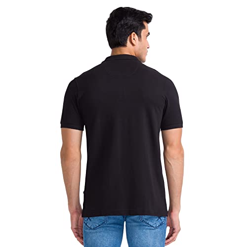 Image of Parx Men's Pure Cotton Solid Pattern Regular Fit Rib Collar Polo Neck Half Sleeve Casual T-Shirt