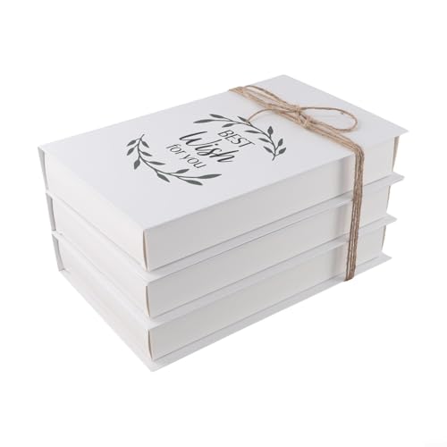 Yhenlovtt 3 pezzi, semplici ornamenti rustici per libri falsi, tipo pieghevole, richiede montaggio per la casa, decorazione della fattoria, libreria, tavolino da caffè, mensola del caminetto (WISH)