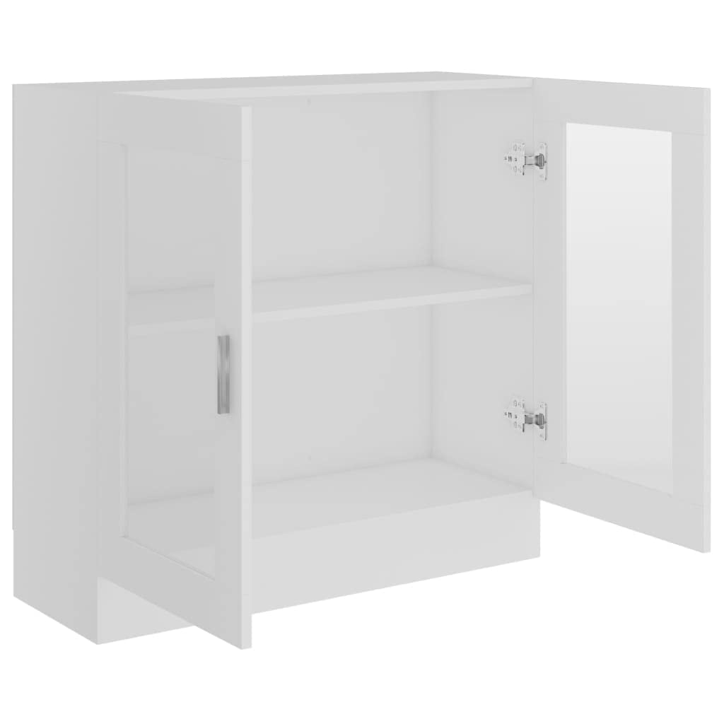 Bücherregale mit 2 Glastüren, Bücherschrank Display Lagerregal Lagerregal Aktenschrank für Wohnzimmer Schlafzimmer Büro - Weiß - 80cm H