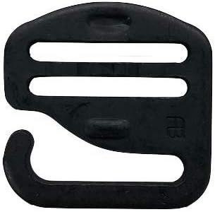 Package of Two (2) Black Metal 1 inch (25mm) G - Hook Wave Buckles