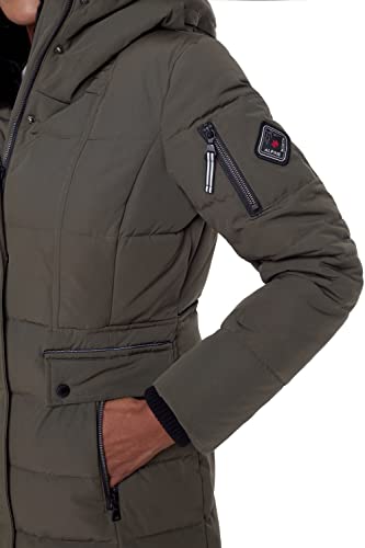 Alpine North Women’s Vegan Down Mid-Length Parka - Insulated, Water-Repellent Winter Coat With Hood, Jacket For Women (Olive, X-Large) #TOP4