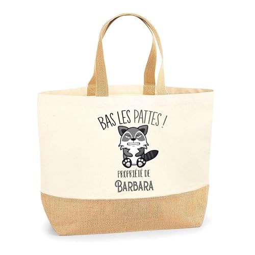 Sac jute Barbara id&eacute;e cadeau F&ecirc;te des m&egrave;res cabas de plage