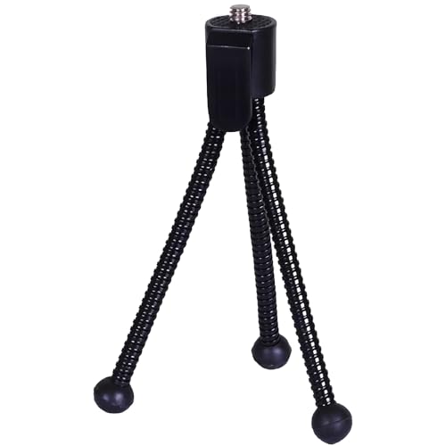JacobsParts 4" Flexible Compact Mini Table Top Tripod with Adjustable Legs for Small Cameras Webcams