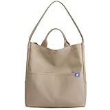 Bolsa Tote Mujer - Tote Bag de Nailon Impermeable con Cierre Magnético, Doble Asa y Correa de Lona para Hombro - Bolso...