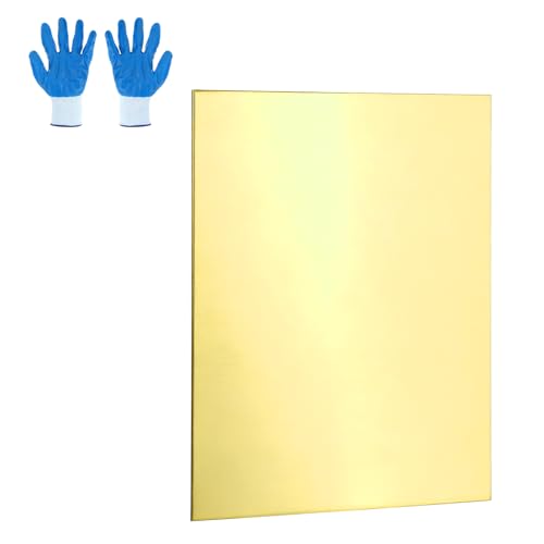MECCANIXITY Brass Sheet 2"x8" 22 Gauge(0.6mm) Thick H62 Brass Gold