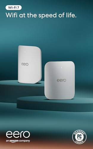 Image of Amazon eero Pro 7 tri-band mesh Wi-Fi 7 router (newest model) - Supports internet plans up to 5 Gbps, Coverage up to 4,000 sq. ft., 2-pack