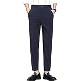 Maiyifu-GJ Men's Business Comfort Pant Casual Straight Fit Tapered Wedding Suit Pant Classic Lightwe