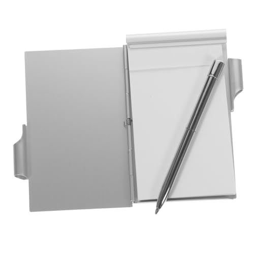 DECHOUS ポケットノート ペン付き アルミ合ケース 携帯用ミニメモ帳 ちぎれるページ 簡単書き込み 仕事 学校用スケジュール管理