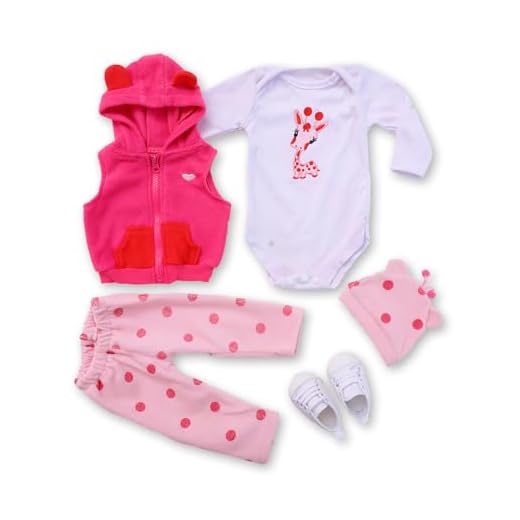RUNGQIANY Reborn Dolls Clothes Fawn Pink Fashion Set Washable Reborn Clothes 22 Inch Girls Suitable For Newborn Dolls 20 Inches - 22 Inches （22 Inch Reborn Baby Clothes）