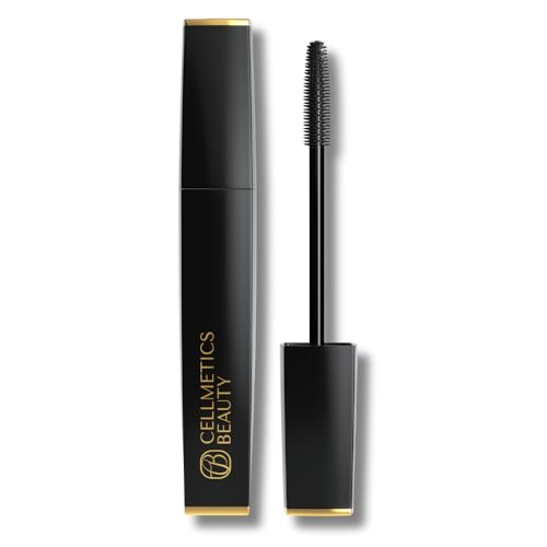 Cellmetics Mascara for Older Women 60 Plus, Volumizing & Lengthening Tubing Mascara with Lash Growth Effect, Hypoallergenic, Smudge-Free and Gentle for Sensitive Eyes (Black)