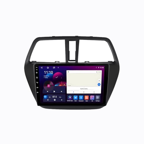 9' 2 DIN Coche Pantalla Táctil Android 13 Estéreo para automóvi con Navegación GPS WiFi Mandos Volante Cámara Trasera para Suzuki SX4 2 S-Cross 2012-2016 Coche Bluetooth Pantalla(W40 4+64G)