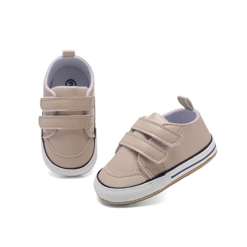 Image of Clowora Baby Boys Girls Shoes Non-Slip Rubber Sole Sneakers Infant First Walking Toddler Crib Shoes Newborn Loafers Flats.