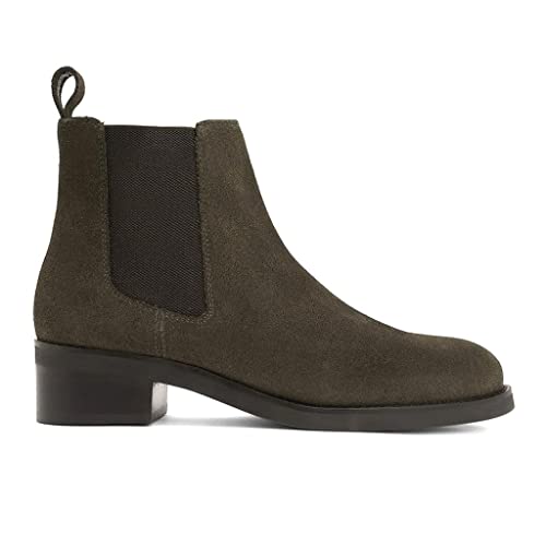 Image of SaintG Tan Suede Leather Chelsea Ankle Boots for Women