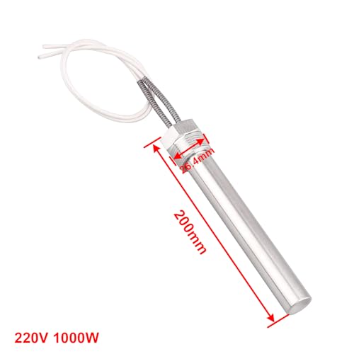 AIICIOO Patronenheizelement 3/4 Zoll 26.4mm Flansch AC 220V 1000W Edelstahl Elektroheizung Eintauchheizkörper