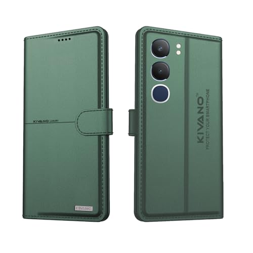 Image of Compatible with Vivo Y29 5G Flip Cover | Leather Finish | Inside Pockets & Inbuilt Stand | Shockproof Wallet Style Magnetic Closure Back Cover Case