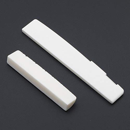 Ivory Bone Slotted Saddle Nut Acoustic Guitar Nut For 12 String Guitare #TOP1
