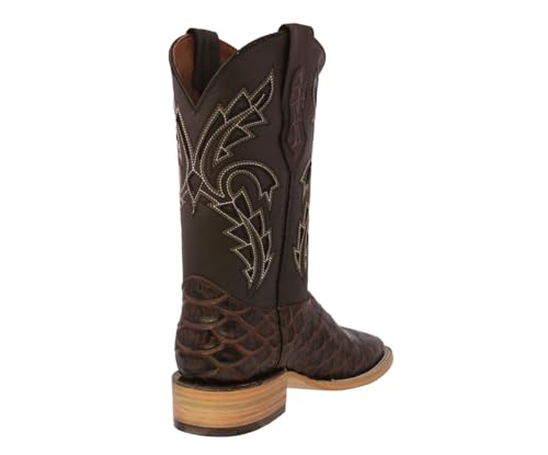 Texas Legacy Mens Brown Cowboy Boots Anaconda Snake Print Leather Square Toe3