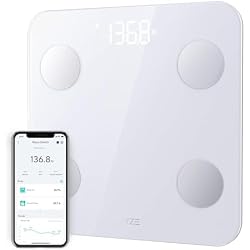 Wyze Scale S Smart Scale for Body Weight & Fat, Bluetooth, 400 lb, White | Tracks 12 metrics, Baby/Pet Mode, Sync with Fitness Apps, Heart Rate Tracking, Smart User Recognition, Unlimited Sharing