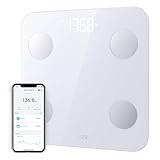 Wyze Scale S, Scale for Body Weight, Digital Bathroom Scale for Body Fat, BMI, Muscle, Heart Rate, Body Composition Analyzer with App, Batteries Included, Bluetooth, 400 lb, White