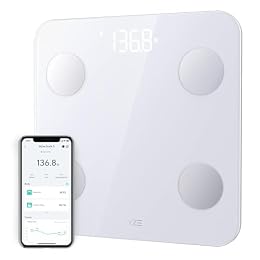 Wyze Scale S Smart Scale for Body Weight & Fat, Bluetooth, 400 lb, White | Tracks 12 metrics, Baby/Pet Mode, Sync with Fitness Apps, Heart Rate Tracking, Smart User Recognition, Unlimited Sharing