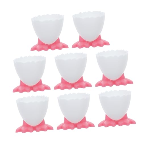 SOLUSTRE Cute Plastic Egg Cups Holder 8 Pack for Soft Boiled Eggs Foot Design Easy to Clean for Boys and Girls's Breakfast