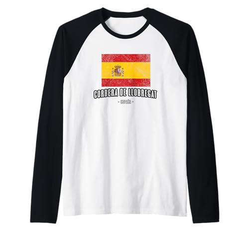Corbera de Llobregat España | ES bandera ciudad - Bandera - Camiseta Manga Raglan