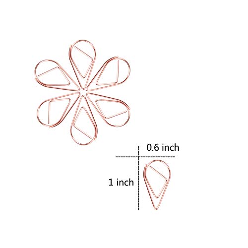 300 Pieces Rose Gold Cute Paper Clips Stainless Steel Drop-Shaped Paper Clips For School Office Supplies Baby Shower Wedding Invitations Crafts Scrapbooking Bookmarks Kids Women Planners By Vencink #TOP4