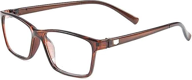 Progressive Blue Light Blocking Reading Glasses, Anti-Glare, Multifocal, Hydro Wide Corridor, Distance 0, Reading 1.00 to 3.00 Brown Square Frame