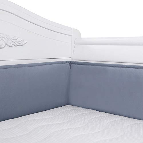 Breathable Crib Liner Protector, WOOPOWER 4-Piece Baby Crib Bumper Safety Guard Pad with Thick Padding Machine Washable,Mesh Crib Liner Nursery Bed Essential for Boys Girls