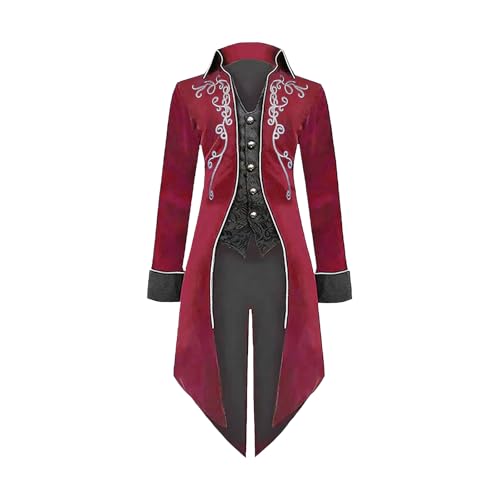 YORDET Chaqueta medieval steampunk para hombre, abrigo gótico,