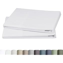 California Design Den Standard/Queen Pillow Cases Set of 2-100% Egyptian Cotton, Crisp Percale Feel, Soft & Breathable Standard/Queen Size Pillow Cases - White