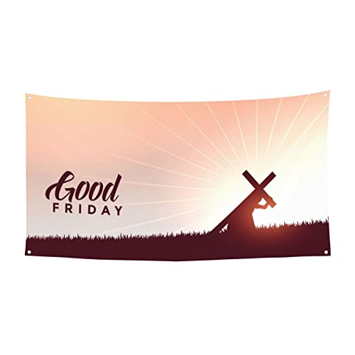 Good Friday Backdrop Banner Holiday Background Party Decoration Poster Photography Banners 35x70in