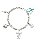 Always | Pulsera de Profesiones con Charms Cadena de Zamak con Baño de Plata (Psicóloga)