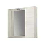 liberoshopping.eu - la tua casa in un clik specchio bagno 1 anta contenitore con ripiani vetro 60x16xh60 cm (olmo bianco)