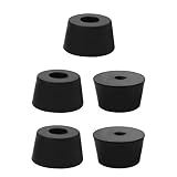 sourcing map 5pcs Pies de goma paragolpes Protector de suelo Altavoz Amplificador Almohadilla de pierna de mesa de armario D32x27xH18mm
