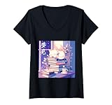 Photo Gallery donna sognare carino gatto addormentato dreamy lofi hip hop estetica maglietta con collo a v Photo Gallery donna sognare carino gatto addormentato dreamy lofi hip hop estetica maglietta con collo a v