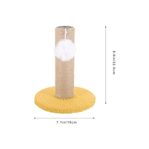 Rascador para Gatos Torre Vertical con Cuerda Sisal Amarillo miniatura 2