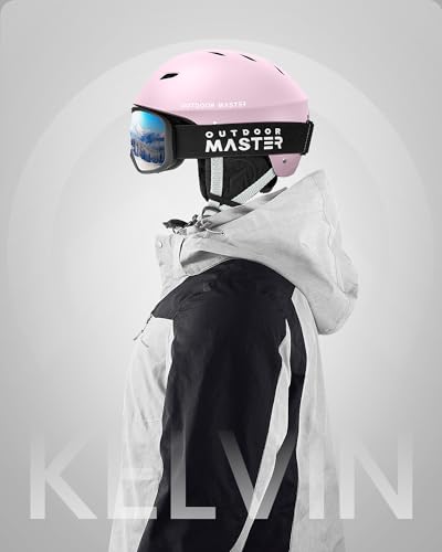 Image of OutdoorMaster Kelvin Ski Helmet - Snowboard Helmet for Men, Women & Youth (Matte Pink,L) | Ski & Snowboard Use,Fits Men,Women & Youth,ASTM Certified Impact Protection,Adjustable Ventilation