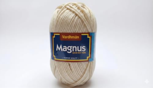 Image of Vardhman Magnus Knitting Yarn 100% Acrylic Bulky 4Ply Yarn (Pack of 1 Ball - 100g) - Knitting & Crochet Yarn for Winter Sweaters, Scarves, Blankets | Hypoallergenic, Hand Wash - Beige