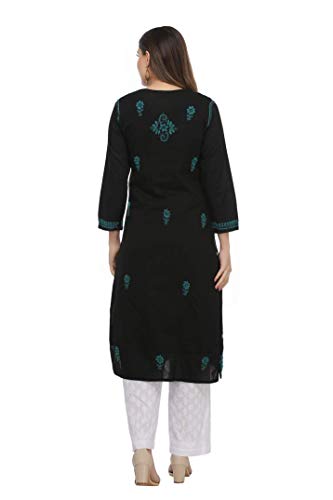 Image of Ada Hand Embroidered Lucknowi Chikankari Cotton Kurta for Women A341075