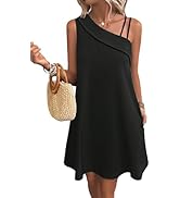 COZYEASE Women's Summer Dress Sleeveless Asymmetrical Short Tunic Dress Loose Sundress Casual Dre...
