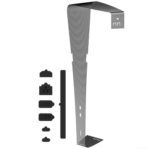 Copertura antipolvere a rete antipolvere per console PS5 Pro, in PVC e silicone, accessorio per videogiochi, vestibilità perfetta, facile installazione, nero, 5,1 x 5 x 15,6 cm, con 7 tappi